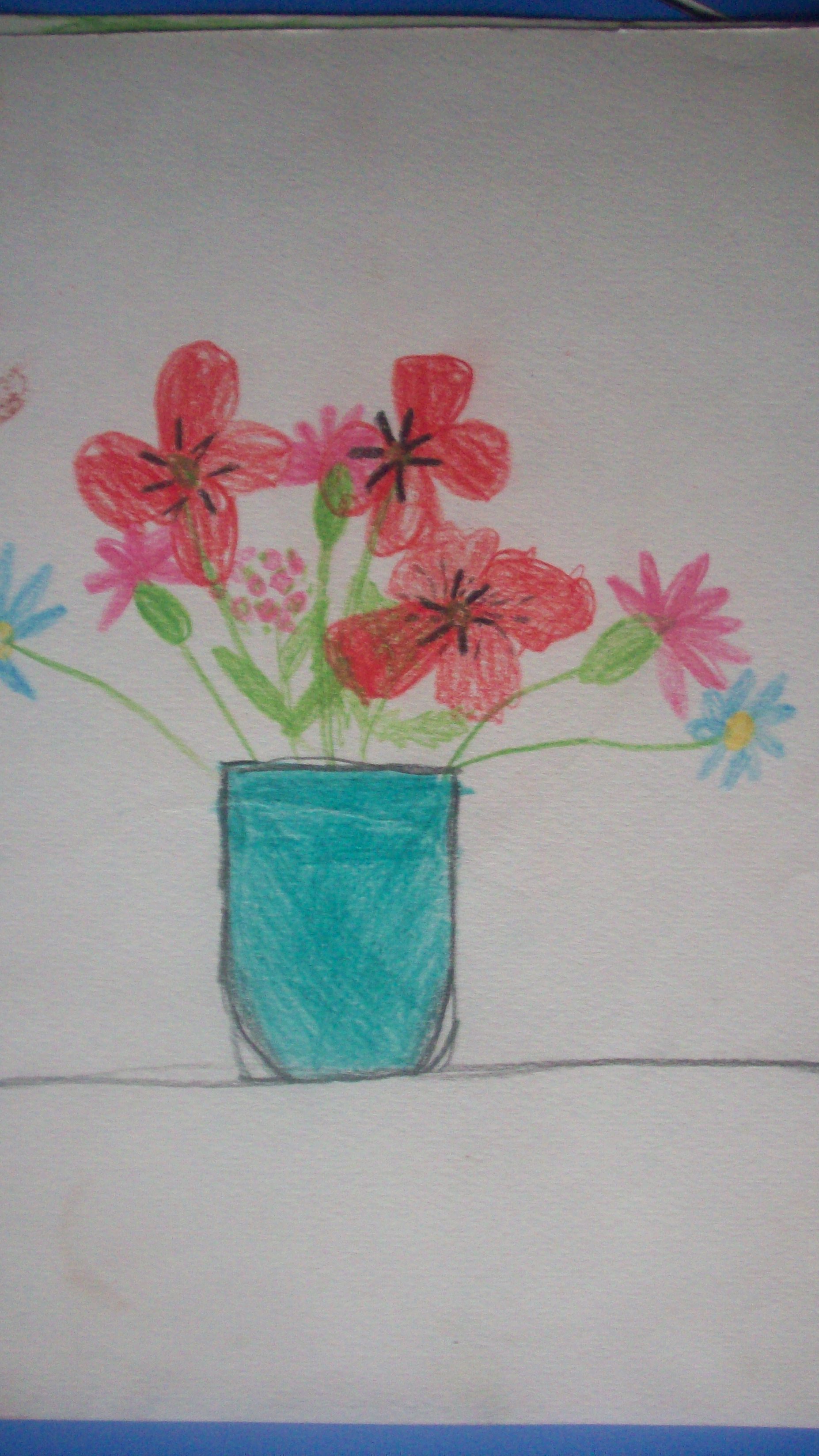 "Букет цветов"- с натуры, 7 лет